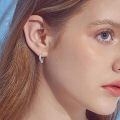 wholesale 925 Sterling Silver Star Moon Heart Hoop Earrings Platinum Plated Blue Cz-0-1
