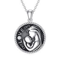 wholesale 925 Sterling Silver Love & Infinity Pendant Necklaces - Gifts for Grandmas Wives and Mothers on Mother's Day-03-Mother and son necklace