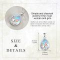 wholesale 925 Sterling Silver Teardrop Shape Blue Moonstone Rabbit Bell Pendant Necklace-0-3