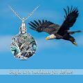 TOUPOP Sterling Silver Abalone Eagle Urn Necklace Cremation Jewelry-0-2