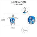 wholesale 925 Sterling Silver Turtle Blue Fire Opal Starfish Shell Pendant Necklace s for Women-0-3