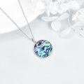 wholesale 925 Sterling Silver Saint Muerte Skeleton Abalone Shell Oval Pendant Necklace-0-2