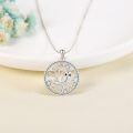 wholesale 925 Sterling Silver Owl on Tree Pendant Necklace with Cubic Zirconia Stones for Women-0-3