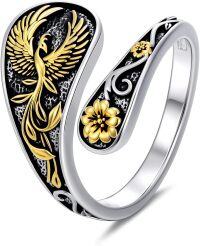 wholesale Phoenix Spoon Ring Sterling Silver 14k Gold Plated Thumb Ring Jewelry Gifts For Women Wife Her Sister Mom Christmas Gifts -undefined
