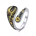 TOUPOP Sterling Silver 14k Gold Plated Spoon Ring Thumb Ring Jewelry Gifts-0-0