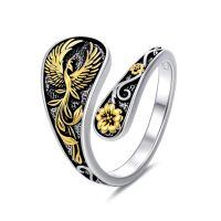 TOUPOP Sterling Silver 14k Gold Plated Spoon Ring Thumb Ring Jewelry Gifts-undefined