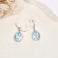 wholesale 925 Sterling Silver Teardrop Moonstone & Lapis Lazuli Tree of Life Drop Earrings-0-2