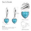 wholesale 925 Sterling Silver Heart Turquoise Drop Earrings-0-4