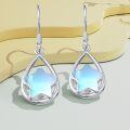 wholesale Mothers Day Gifts For Mom Earrings For Women Sterling Silver Teardrop Drop Dangle Earrings Leverback Earrings Moonstone Jewelry Gifts(star) -0-2