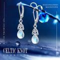 wholesale 925 Sterling Silver Teardrop Moonstone & Turquoise CZ Drop Earrings for Women-0-1