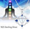 wholesale 925 Sterling Silver 7 Chakra Healing Stone Pendant Necklaces for Women-0-1
