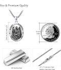 wholesale 925 Sterling Silver Angel Gabriel Protect Medal Necklace Pendant Amulet -0-3