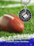 wholesale 925 Sterling Silver Sports Ball Pendant Necklace with Inspirational Message for Women and Men-0-5