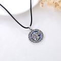 wholesale 925 Sterling Silver Abalone Shell Viking Wolf Pendant Necklace for Men & Women-0-1