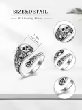 wholesale 925 Sterling Silver Sun Moon Bee Celtic Tree Life Lotus Spoon Adjustable Open Ring Unisex Gift-0-4