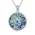 TOUPOP Sterling Silver Abalone Shell Initial O Family Tree Of Life Necklace-0-0
