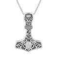 wholesale 925 Sterling Silver Thor Hammer Mjolnir Pendant Necklace Labradorite Oxidized Celtic Knot Viking-0-0