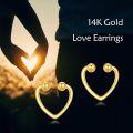 wholesale 14K Gold CZ Pearl Heart Stud Earrings for Women Gifts for Mom and Girlfriends-0-1