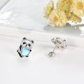 wholesale 925 Sterling Silver Heart-Shaped Panda Stud Earrings with Blue Stone - Perfect Gift for Mom-0-2