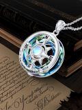 wholesale 925 Sterling Silver Blue Crystal Celtic Knot Compass Pendant Necklace for Men & Women-0-4