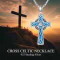 wholesale 925 Sterling Silver Blue Enamel Star of David Celtic Knot Cross Pendant Necklace-0-19