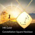 wholesale 14K Gold Vintage Diamond Star Cluster Square Pendant Necklace for Women-0-4