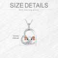 wholesale 925 Sterling Silver Opal Flower Rabbit Pendant Necklace for Women Girls Mothers Day Gift-0-2