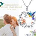 wholesale 925 Sterling Silver Enamel Hummingbird Rose Gold Flower Letter Z Pendant Necklace-0-5