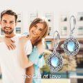 wholesale 925 Sterling Silver Moonstone Leverback Dangle Drop Filigree Earrings for Women-0-4