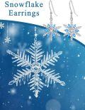 wholesale 925 Sterling Silver Blue Crystal Snowflake Drop Earrings for Women-0-3
