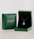 wholesale 925 Sterling Silver Teardrop Turquoise Pendant Necklace Platinum Plated Chain For Women-0-5