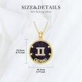 wholesale 14k Gold Plated Blue Sandstone Zodiac Necklace 12 Constellation Pendant for Women-0-34
