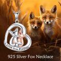 wholesale 925 Sterling Silver Fox Love Forever Pendant Necklace-0-5