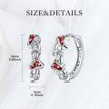 wholesale 925 Sterling Silver Red Enamel Mushroom Huggie Hoop Earrings for Women-0-2