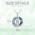 wholesale 925 Sterling Silver Blue Crystal Frog Lotus Flower Pendant Necklace for Women-0-5