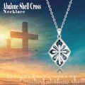 wholesale 925 Sterling Silver Abalone Shell & Malachite Stone Inlay Cubic Zirconia Cut Cross Pendant Necklaces for Women and Girls s 45cm Chain Length (Silver)-0-4