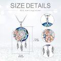 wholesale 925 Sterling Silver Blue Crystal Dreamcatcher Floral Cremation Jewelry Keepsake Urn Necklace for Ashes-0-1