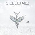 wholesale 925 Sterling Silver White Fire Opal Heart Dove Pendant Necklace for Women Girls Gift-0-17