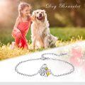 wholesale 925 Sterling Silver Adjustable Bracelet with Gold Heart Charm for Women Girls Animal Lover Gift-0-4