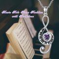 wholesale Sterling Silver Birthstone Music Necklace Piano Note Treble Clef Pendant-0-1