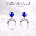 wholesale 925 Sterling Silver Blue Lapis Lazuli and Red Agate Celtic Knot Moon Drop Earrings for Women - Boho s-0-5