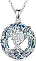 wholesale Sterling Silver Crystal Tree of Life Necklace Celtic Knot Jewelry for Women-0-30