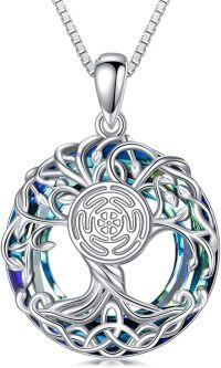 wholesale Sterling Silver Crystal Tree of Life Necklace Celtic Knot Jewelry for Women-Hecate
