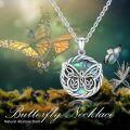 wholesale 925 Sterling Silver Round Abalone Shell Butterfly Celtic Knot Pendant Necklace-0-5