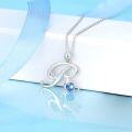 wholesale TOUPOP Christmas & Birthday Gifts: Initial Necklaces - 925 Sterling Silver Letter Pendants With Birthstone A-z -0-3
