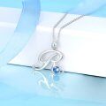 TOUPOP Sterling Silver Birthstone Initial Necklaces A-Z-0-3