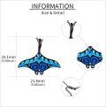 wholesale 925 Sterling Silver Manta Ray Pendant Necklace Blue Black Ocean Life Gift for Women Men-0-4