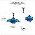 wholesale 925 Sterling Silver Manta Ray Pendant Necklace Blue Black Ocean Life Gift for Women Men-0-4