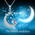 wholesale 925 Sterling Silver Moonstone Moon Star Necklace Sun, Moon & You Gift for Love & Health-0-4