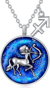 wholesale 925 Sterling Silver Sagittarius Zodiac Sign Necklace Astrology Charm Pendant s for Her-Sagittarius necklace